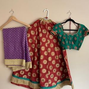 Indian custom maid half sari 3 pieces